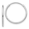 thumbnail image 1 of 14k White Gold Endless Tube Hoop Earrings Round, 1 of 7