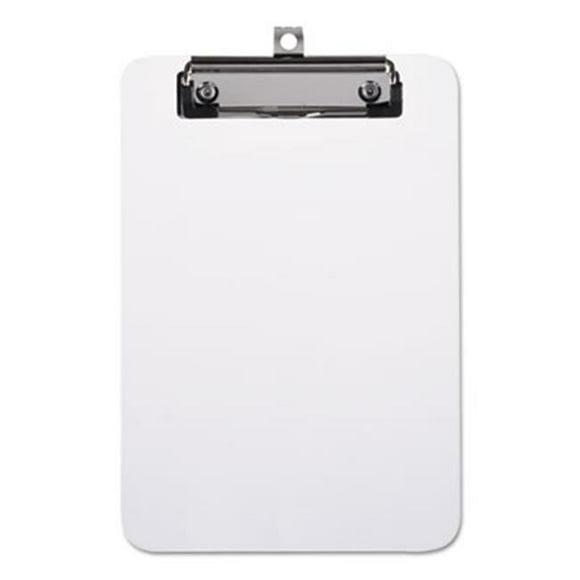 UNV Plastic Clipboard with Low-Profile Clip, Clear - 6 x 9 in.