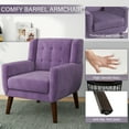 thumbnail image 4 of DREAMSIDEA Modern Button Tufted Accent Chair Upholstered Armchair Indoor,Velvet Living Room Chair for Bedroom, Purple, 4 of 5