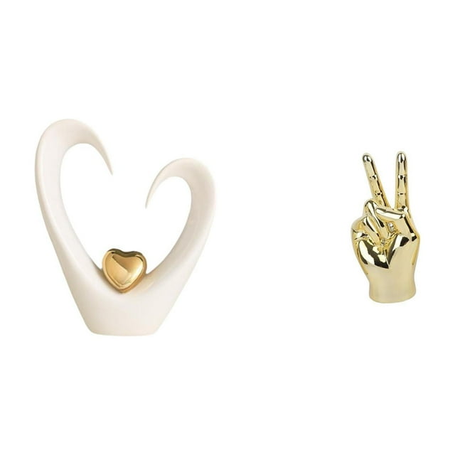 Figura de escritorio,Decoración de escritorio con forma de corazón para oficina o hogar,Escultura de estatua,Estatuas y figuras de gestos con los dedos de la mano,Esculturas de manos de