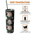thumbnail image 6 of 20oz Pioneer Flower Skinny Tumblers Stainless Steel Tumbler with Lid and Straw,Vacuum Insulated Double Wall Travel Tumbler Cups with Cleaning Brush for Coffee,Tea, 6 of 6