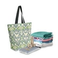 thumbnail image 2 of FORMRS Womens Canvas Tote Bag with Zipper Inner Pocket Shoulder Handbag, Beige Floral, 2 of 7