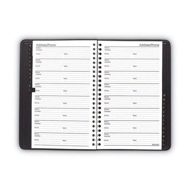Telephone/Address Book, 4.78 x 8, Black Simulated Leather, 100 Sheets Telephone/Address Book, 4.78 x 8, Black Simulated Leather, 100 Sheets