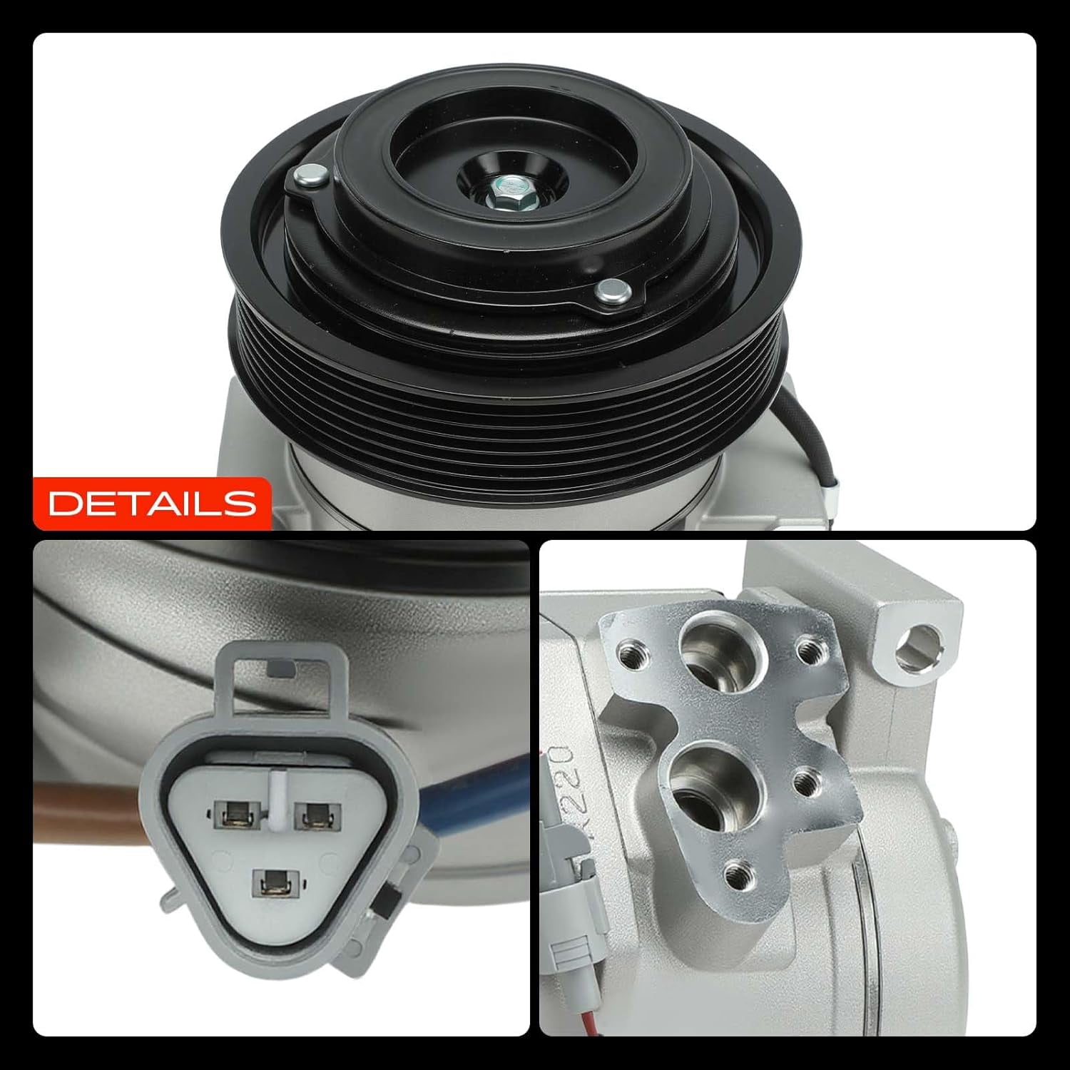 A-Premium AC Compressor with Clutch Compatible with Toyota Camry 2002-2006 Highlander 2001-2007 Solara 2002-2008 L4 2.4L