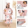 thumbnail image 3 of FORMRS Wearable Blanket Hoodie with Sleeves for Kids Cozy Flannel Sweatshirt, Pastel Pink Halloween, 3 of 7