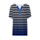 thumbnail image 5 of Fiudx Ropa de Mujer Camiseta Casual de Moda para Mujer Blusas Estampadas a Rayas Degradadas Top con Botones y Cuello En V, 5 of 5