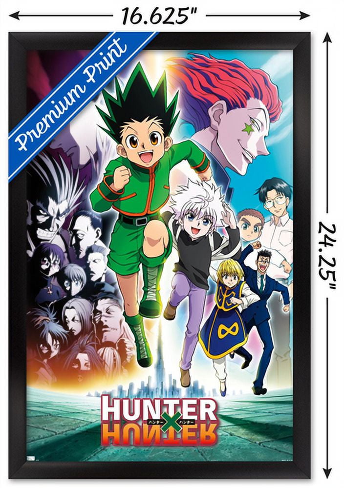 Hunter X Hunter - Map Wall Poster with Wooden Magnetic Frame, 22.375 x 34  