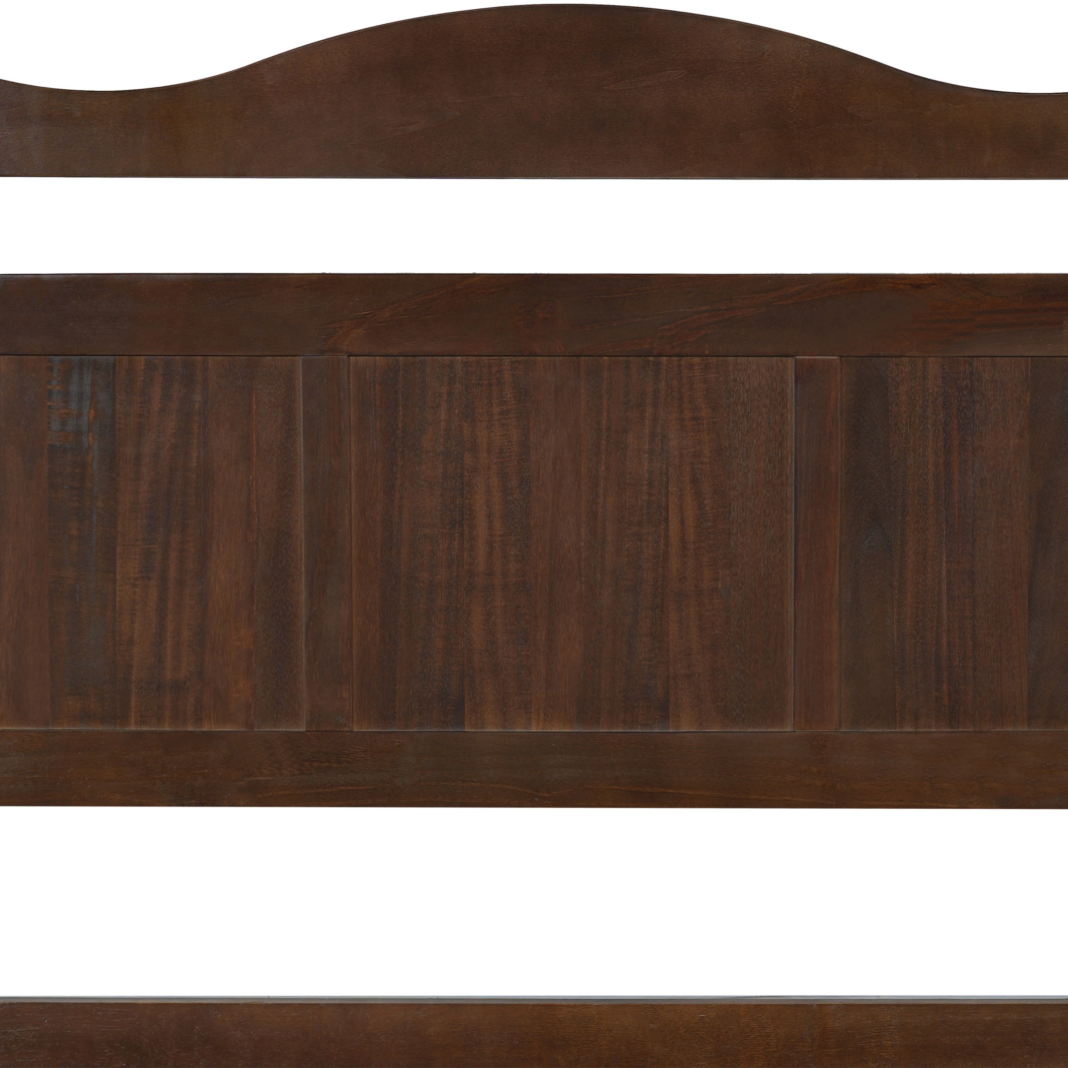Christopher Knight Home Vintage King Solid Wood Platform Bed Frame, Curved Headboard, Dark Brown