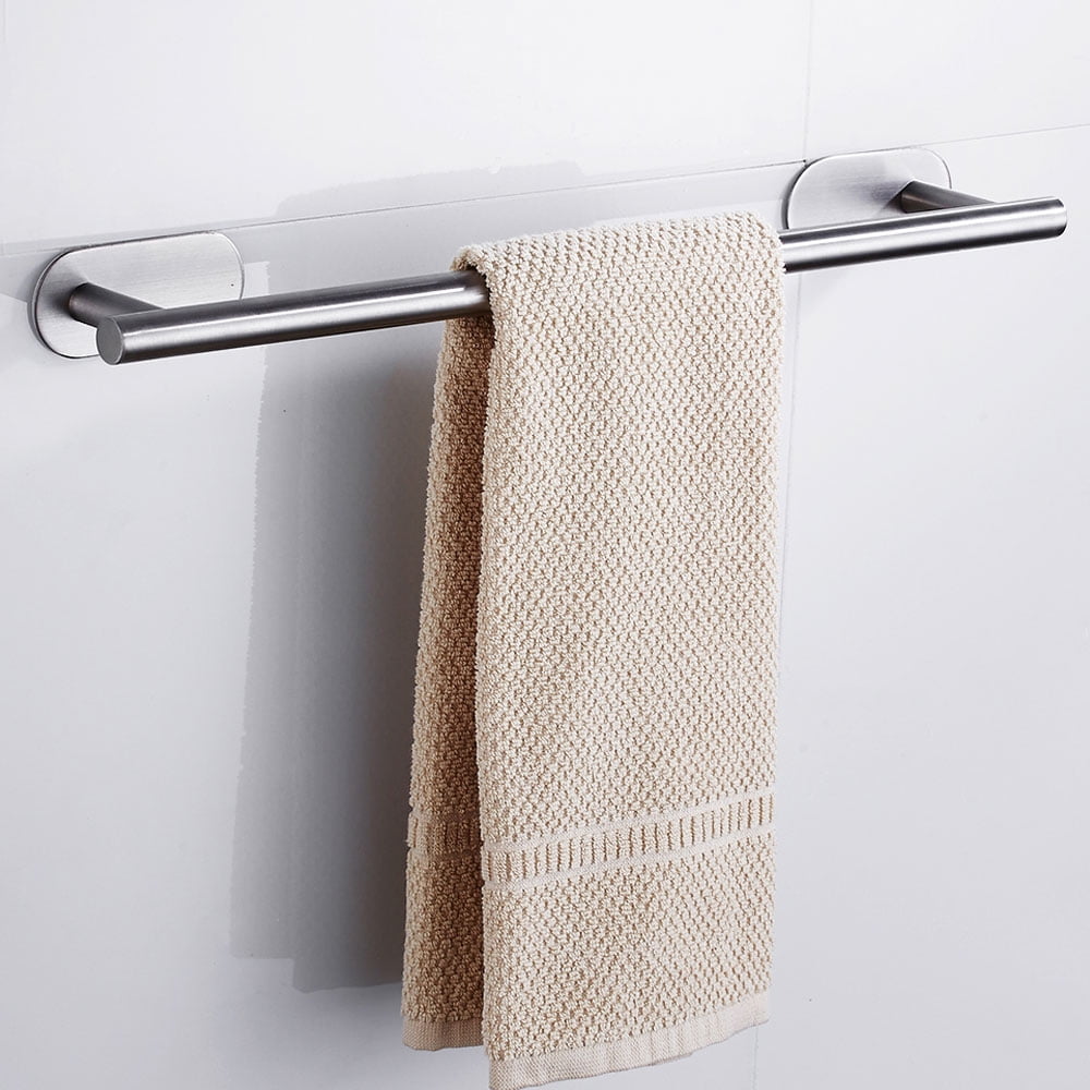 No-Drill Wall Mounted Stainless Steel Towel Bar – 23 Inch Adhesive Hand Towel Rack For Bathroom, Kitchen – Large Capacity, Easy Clean, Rustproof
