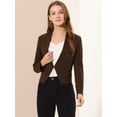 thumbnail image 3 of Chaqueta Corta Casual De Negocios Allegra K Sin Cuello Para Mujer Café, 3 of 6