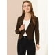 thumbnail image 3 of Chaqueta Corta Casual Allegra K De Negocios Sin Cuello Para Mujer Café L, 3 of 6