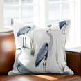 thumbnail image 2 of Watercolor Animals Throw Pillow Cover Herons Reeds Hand Drawn Illustration Cotton Linen Cushion Cover Throw Pillow Case with Invisible Zipper for Couch Sofa Bed Chair Car 20x20 Inch, 2 of 14