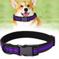 thumbnail image 2 of Durable Puppy Dog Cat Collar Personalized Pet ID Neck Strap (Purple M), 2 of 11