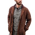 thumbnail image 3 of Cárdigan de otoño e invierno para hombre, suéter de punto ajustado de manga larga de color sólido, suéter para hombre, 3 of 5
