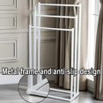 thumbnail image 2 of 3-Tier Standing Towel Rack Bathroom Metal Towel Storage Organizer Stand - Black, 2 of 5