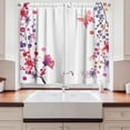 thumbnail image 2 of Ambesonne Butterfly Kitchen Curtains, Aquarelle Floral Boho Art, 55"x45", Purple White Pink, 2 of 3