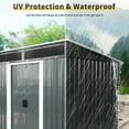 thumbnail image 5 of Olurrisa 6ft x 5ft Outdoor Metal Storage shed with Lockable Sliding Doors and Transparent plate for Garden, Lawn (Black and White), 5 of 9