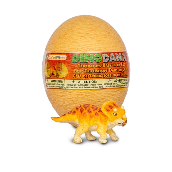 Safari Ltd. Dino Dana Baby Triceratops in Egg Figurine - Detailed 2.5" Dinosaur Figure - Educational Toy for Boys, Girls & Kids Ages 3 