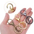 thumbnail image 4 of Uxcell Lobster Claw Clasp Hook Keychain with Flat Split Keychain Ring and Chain, White k, 12 Pcs, 4 of 6