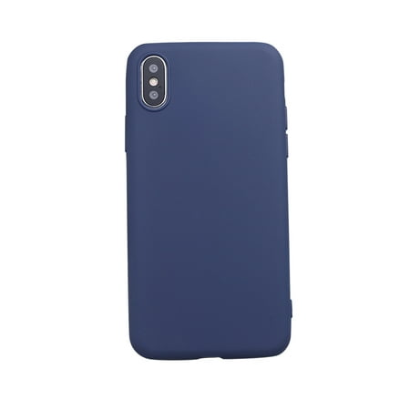 Naierhg Solid Color Silicone Phone Case Cover Protector for iPhone XS Max/XS/X/7/8/7P/8P,Navy Blue for iPhone XS Max