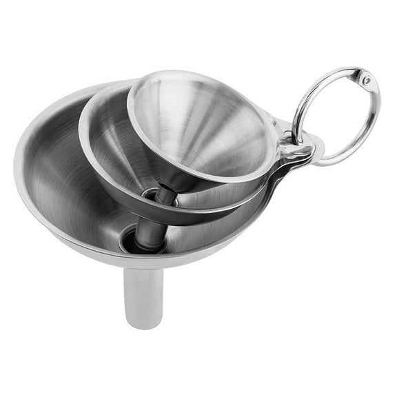 Raindrops Stainless Steel Funnel for Containers 3Pcs 4.50x3.50x0.70in