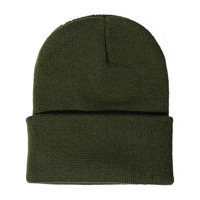 Qarigey Gorros Beanie Gorros de punto Unisex Skullcap manga hilo multifuncional a prueba de viento accesorios para el cabello para deportes al aire libre Sombreros ejercito verde Qarigey AP010147-27