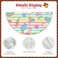 thumbnail image 4 of Daiia Cute Unicorn Drawing Merry Christmas Tree Skirt , Xmas Large Lace-up Tree Skirt, Santa Snowflakes Rustic Home Decorations New Year Party Farmhouse Decor-48", 4 of 7