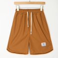 thumbnail image 4 of Puliio Men's Summer Waffle Knit Pajamas Set Short Sleeve Crew Neck Top & Shorts With Pockets Sleepwear Sets 2 Piece, 4 of 8