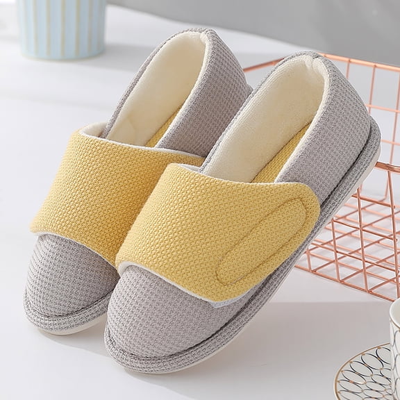 YOUSNH Four Seasons Cute Slippers Home Non Slip Fpir Season Cloth Cotton Colorful Slippers Slippers for Women Women's Slippers Yellow 8.5