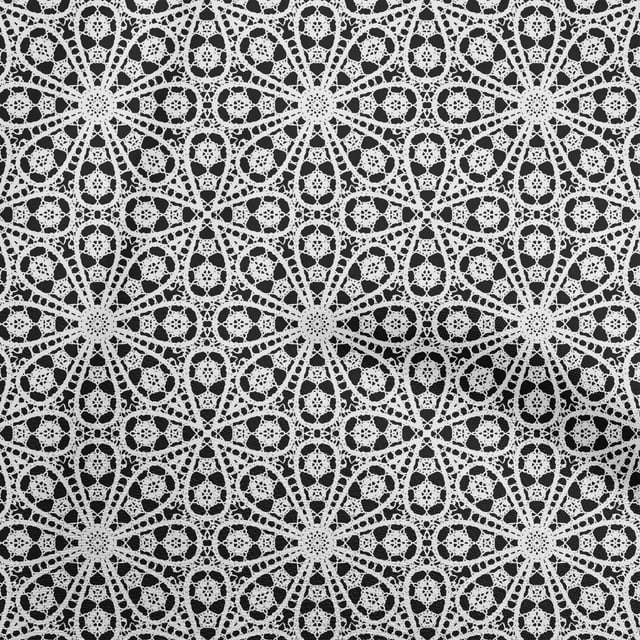 oneOone Cotton Silk Black Fabric Block Sewing Craft Projects Fabric Prints By Yard 42 Inch Wide-NF