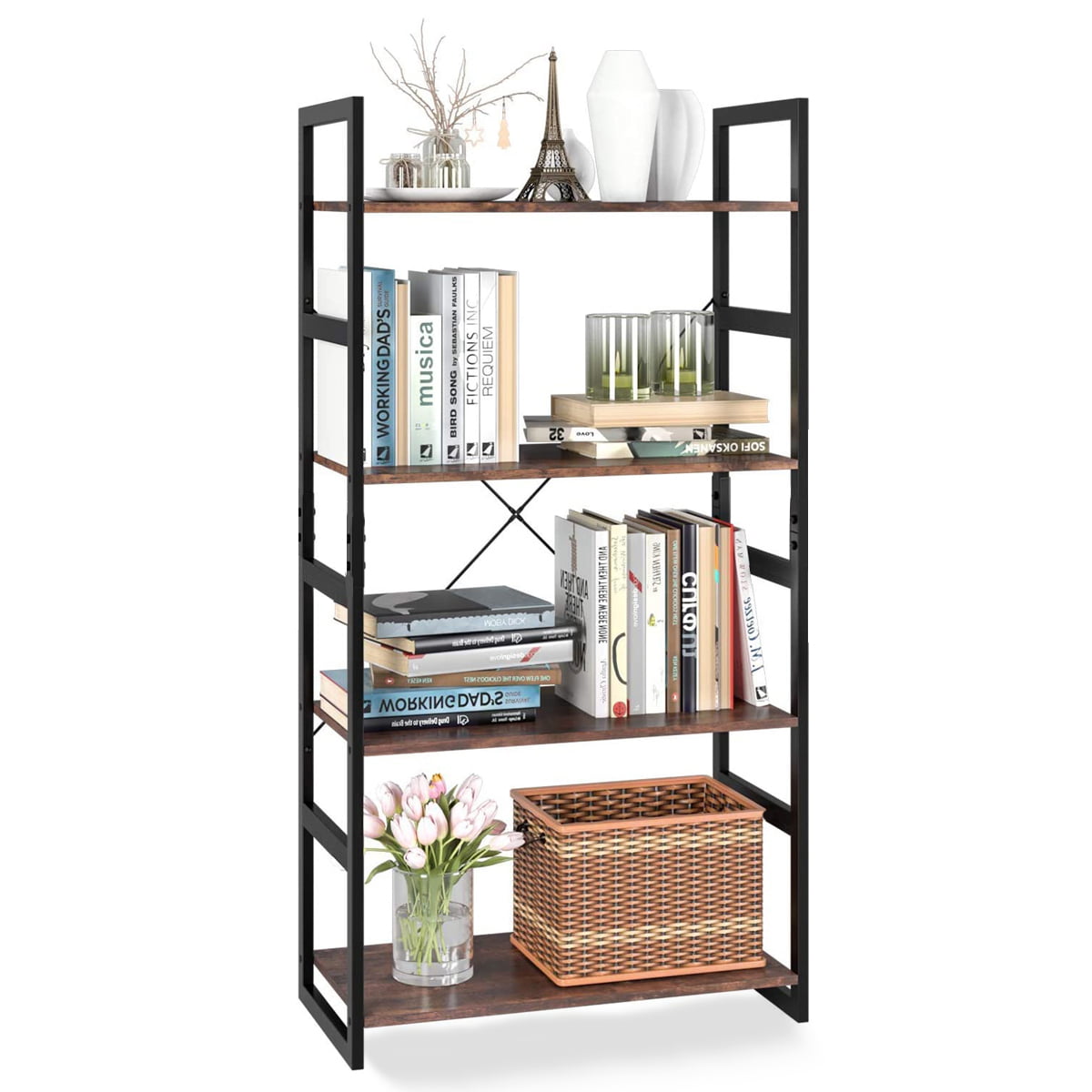 Details about   Black Wooden A Frame 3 Shelf Bookcase Storage Display Stand 3 Tier Book Case 