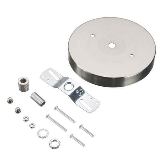 Aspen Creative 21518-41, Contemporary Fixture Canopy Kit, 4-3/4" Diameter, Brushed Nickel, 1 Pack
