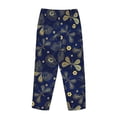 thumbnail image 5 of Naloa Vintage Golden Butterfly Print Women’s Ultra-Soft Comfy Pajama Lounge Pants with Pockets & Drawstring, 5 of 8