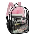 thumbnail image 2 of PVC Transparent Backpacks Clear Backpack for Travel and Outings Pink Background with Hearts, 2 of 7