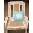 thumbnail image 2 of Komondor Checkerboard Blue Fabric Decorative Pillow, 2 of 2