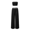 thumbnail image 3 of Women's Sexy And Fashionable Pants Set Spring/Summer Spicy Girls Sport Tube Top High Waist Wide Leg 2 Piece Pant Suit Women's Jumpsuits Pants And Top Set for Women Elegant Jumpsuit for Women Evening, 3 of 4