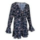 thumbnail image 1 of Cruzado Floral de cinturo Boho Midi de Manga Larga con Cuello en Salvador  vestido de fiesta de flores, 1 of 7