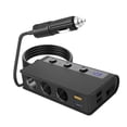thumbnail image 2 of Car Lighter Socket Outlet Splitter 4 Port Vehicle Power Replacement Automotive 12-24V QC3.0 Power Charging Adapter Interior Replacement Receptacle Charger Black, 2 of 9