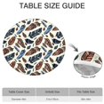 thumbnail image 6 of 44Inch Boho Chic Round Table Cover with All-Around Elastic, Floral Pattern Spill Proof Tablecloth for 38"-42" Tables, Durable for Daily Use, 6 of 7