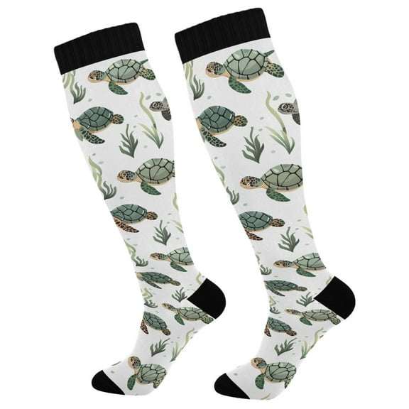 joogoo Many Turtles Seaweed Long Socks Women Men Knee High Sock