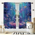 thumbnail image 4 of Mermaid Blackout Curtains for Kid Girls Boys Bedroom, Seashell Underwater Colorful Fish Ocean Rod Pocket Curtains for Bedroom Living Room, W42 x L63 Inch, 4 of 6