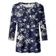 thumbnail image 4 of Women's Tops T-Shirts Three Quarter Sleeve Blouse Casual Trendy Shirts, 4 of 4