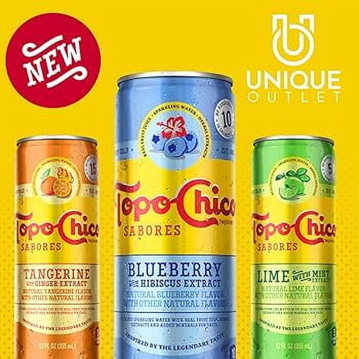 Topo Chico Sabores, Variety Pack Sparkling Water, 12 Oz Can