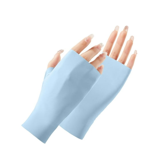 Womens Mens Unisex Gloves Outdoor Protection Wrist Length Sun Block Driving Fingerless Gloves For Cold Weather