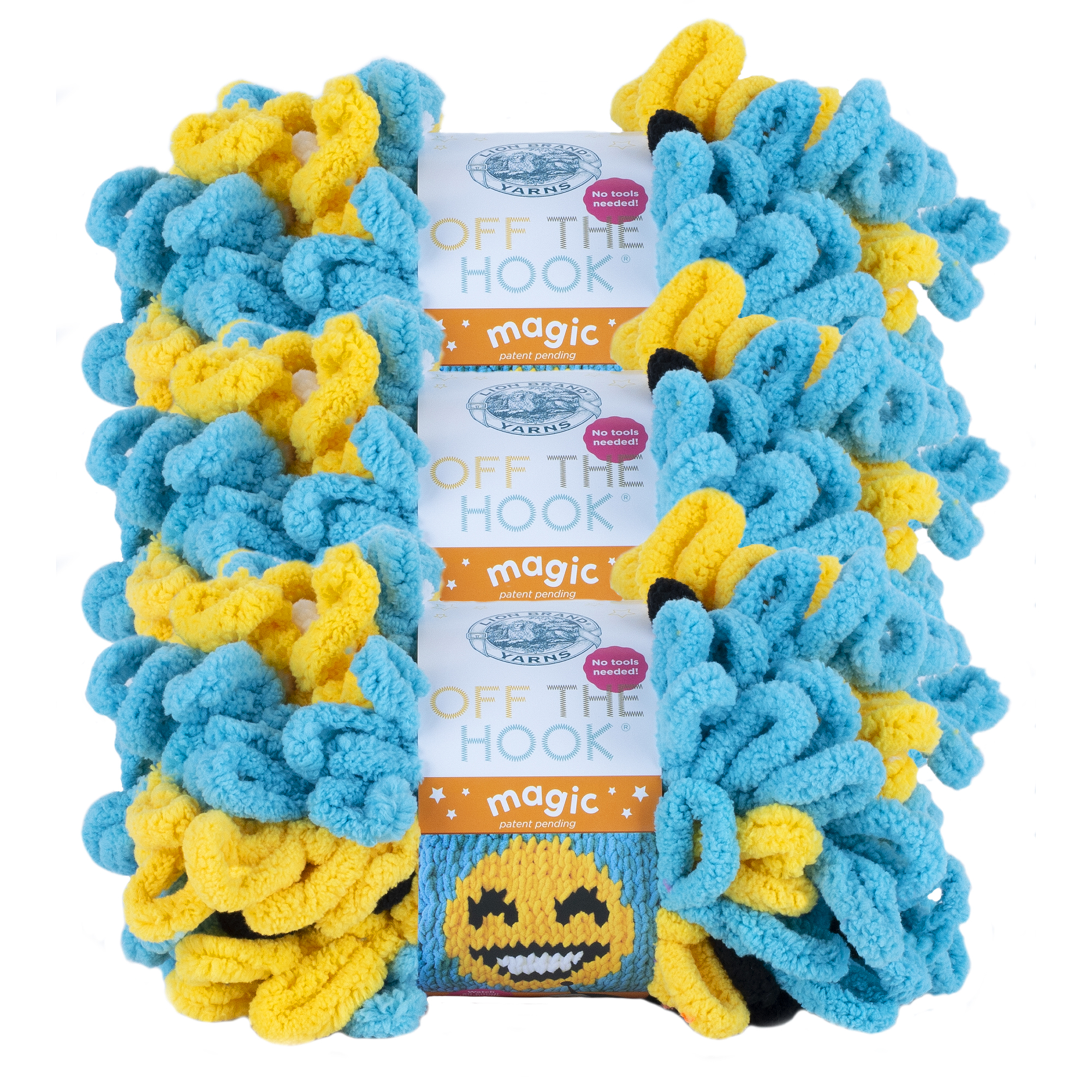 Lion Brand Yarn Off the Hook Magic Emoji Loop Jumbo Polyester Multi