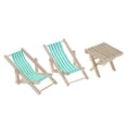 thumbnail image 4 of Muebles 1:6, Silla de playa a rayas, Sillón para Y (3 piezas), Para el hogar Azul, 4 of 6