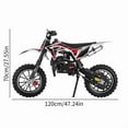 thumbnail image 4 of 49cc Kids Dirt Bike Gas-Powered, 25 MPH Off-Road Motorcycle for Children Ages 6-12, High-Speed 2-Stroke Engine with Dual Disc Brakes & Anti-Slip Tires, 220 LBS Load Capacity, Beginner-Friendly Design, 4 of 8