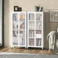 thumbnail image 4 of Costway Armoire de Rangement avec Roues et 2 Portes Translucides Tablettes Ajustables Buffet, 4 of 10