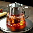thumbnail image 5 of Heat Resistant Glass Teapot with Stainless Steel Tea Strainer Infuser Flower Kettle Kung Fu Teaware Set Puer Oolong Pot, 5 of 9