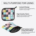 thumbnail image 3 of Yayeee Oven Mitts and Pot Holder Set of 4 Heat Resistant Kitchen Gloves Baking Hot Pad, Gray Checkered Pattern, 3 of 5